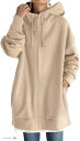 ニブンノイチプラス パーカー ジップ アップ 薄手 裏起毛 無地 カーディガン レディース XXL(ベージュ, 2XL)