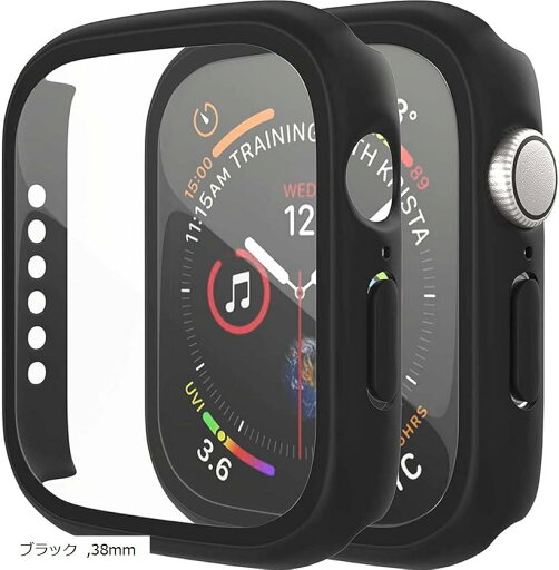 アップルウォッチ カバー Apple watch ケース 保護ケース 保護カバー(ブラック, 38mm) アップルウォッチ カバー Apple watch ケース 保護ケース 保護カバー(ブラック, 38mm)