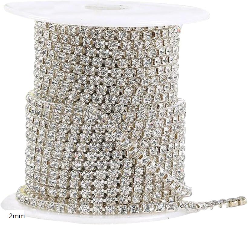 ラッジョラインストーンチェーン ロール 装飾素材 アクセサリー 手芸 DIY デコレーション 2mm (2mm)
