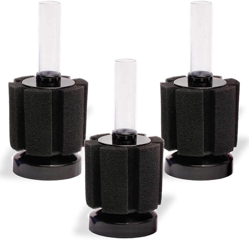 スポンジフィルター 小型 水槽 クリーンフィルター エアポンプ バクテリア 濾過 ろ材 ろ過 飼育 (3個, ワンサイズ)