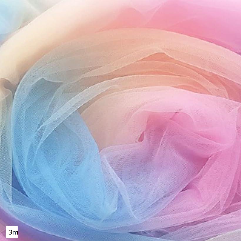レインボー チュール 生地 幅150cm カラフル レース 手芸 衣装 3m (3m)