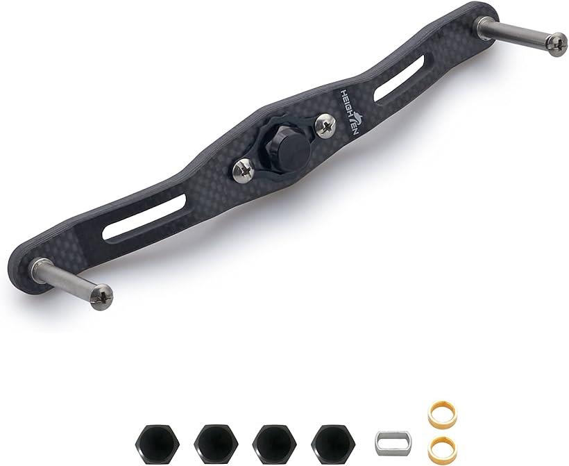 Other - リール ハンドル ノブなし 厚さ4mm 1.5K炭布 カーボン シマノ SHIMANO ダイワ DAIWA アブ Abu 通用 ベイトリール Carbon Series 110mm ブラック 382 (ブラック(ナット), 110mm)