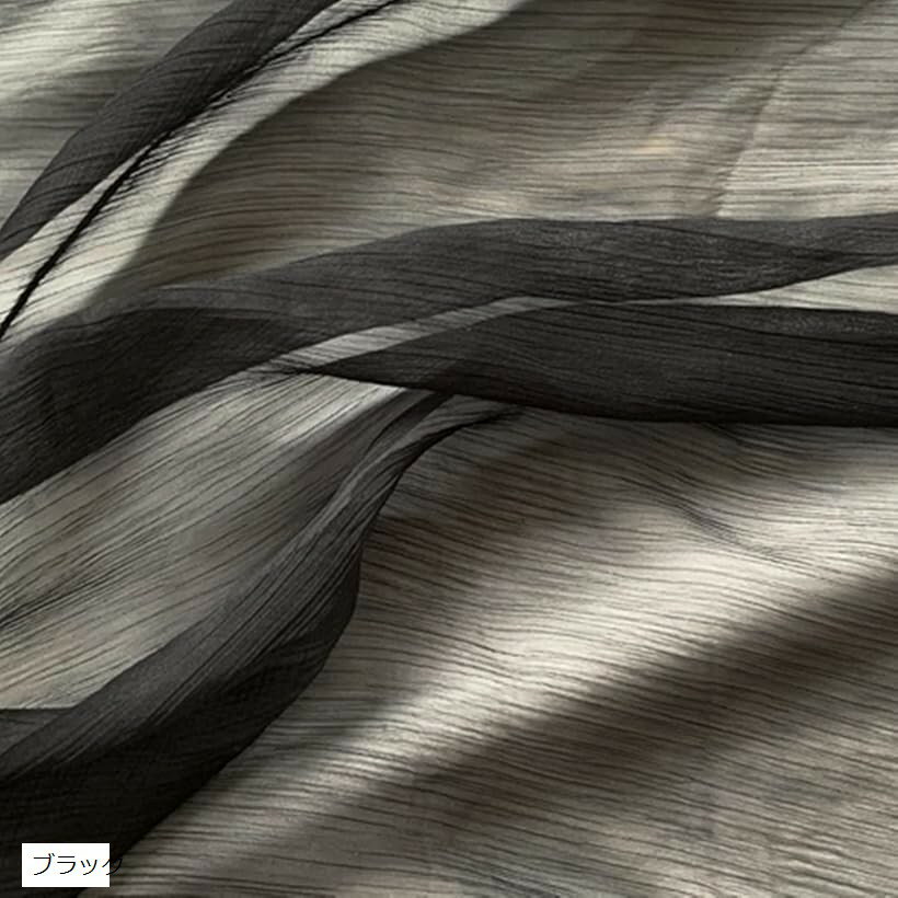 Craft - 流水紋 シフォン生地 2mx幅1.5m ソフト 手芸 半透明 (ブラック)