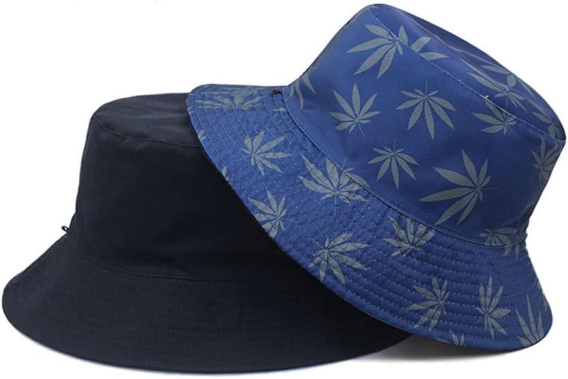 ラクエストリバーシブル バケットハット 紐付き メンズ レディース(ネイビー/ヘンプ柄, L)