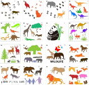 動物 ステンシルシート かわいい アニマル 描画テンプレート 16枚(動物 アニマル 16枚)