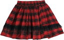 フリフリ ウエストゴム スカート フリーサイズ( E/赤黒チェック, Free Size)