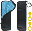 折り畳み傘用 傘カバー マイクロファイバー 両面 吸水性 持ち手搭載 傘掛け用フック付属( 2個セット)