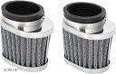 エアフィルター 50mm ブラック 汎用 オーバル パワー クリーナー アルミ メッシュ ステンレス セット(2コセット)