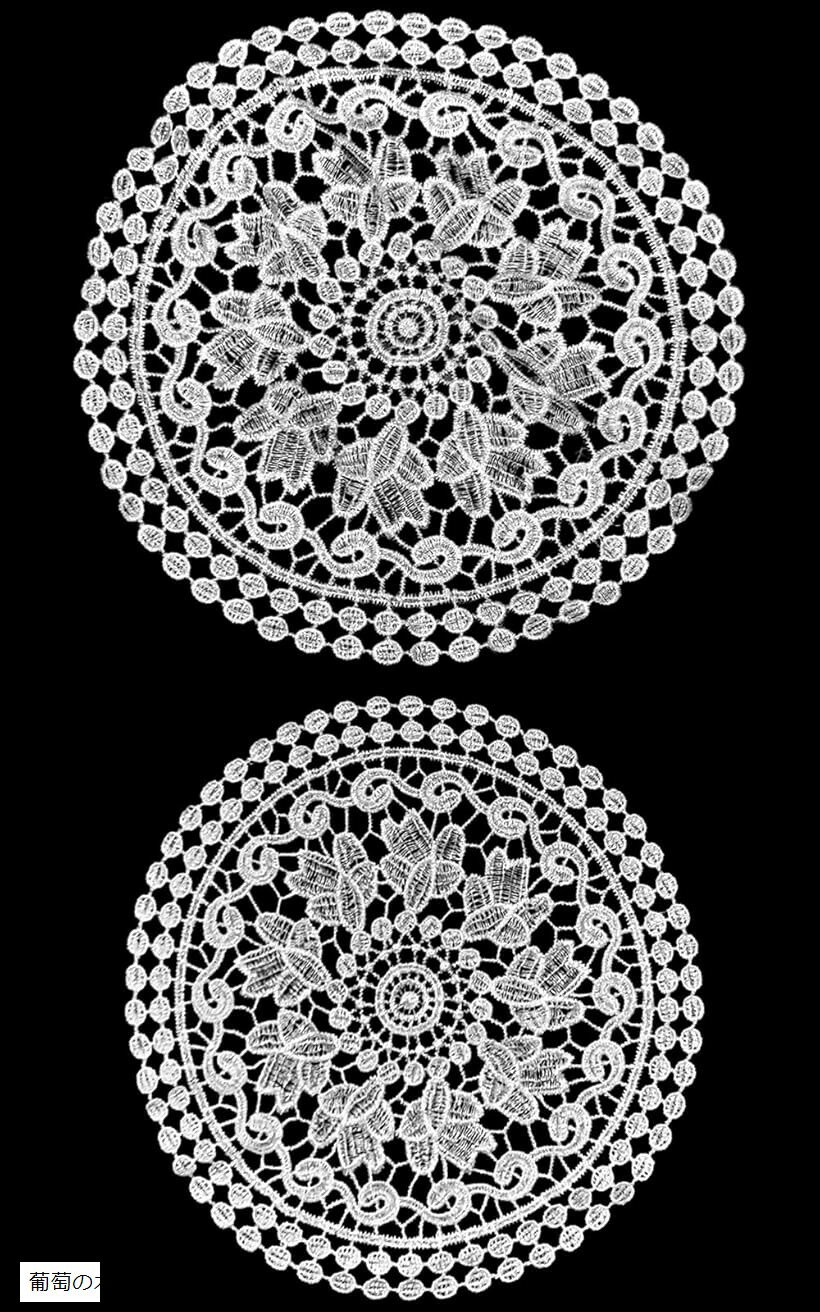 ドイリー レース 花瓶敷き 円形 30cm 40cm 2枚セット テーブルセンター 北欧 葡萄の木 (ホワイト, 30cm..