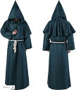 morytrade 僧侶服 コスプレ 神父 修道士 霊媒師 牧師 中世 衣装 仮装 ハロウィン(グリーン, S)