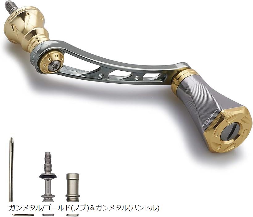 56mm リール ハンドル 23mmノブ搭載 シマノ SHIMANO ダイワ DAIWA 通用 スピニングリール Tornado Series ガンメタル/ゴールド＆ガンメタル 411 (ガンメタル/ゴールド(ノブ)＆ガンメタル(ハ)
