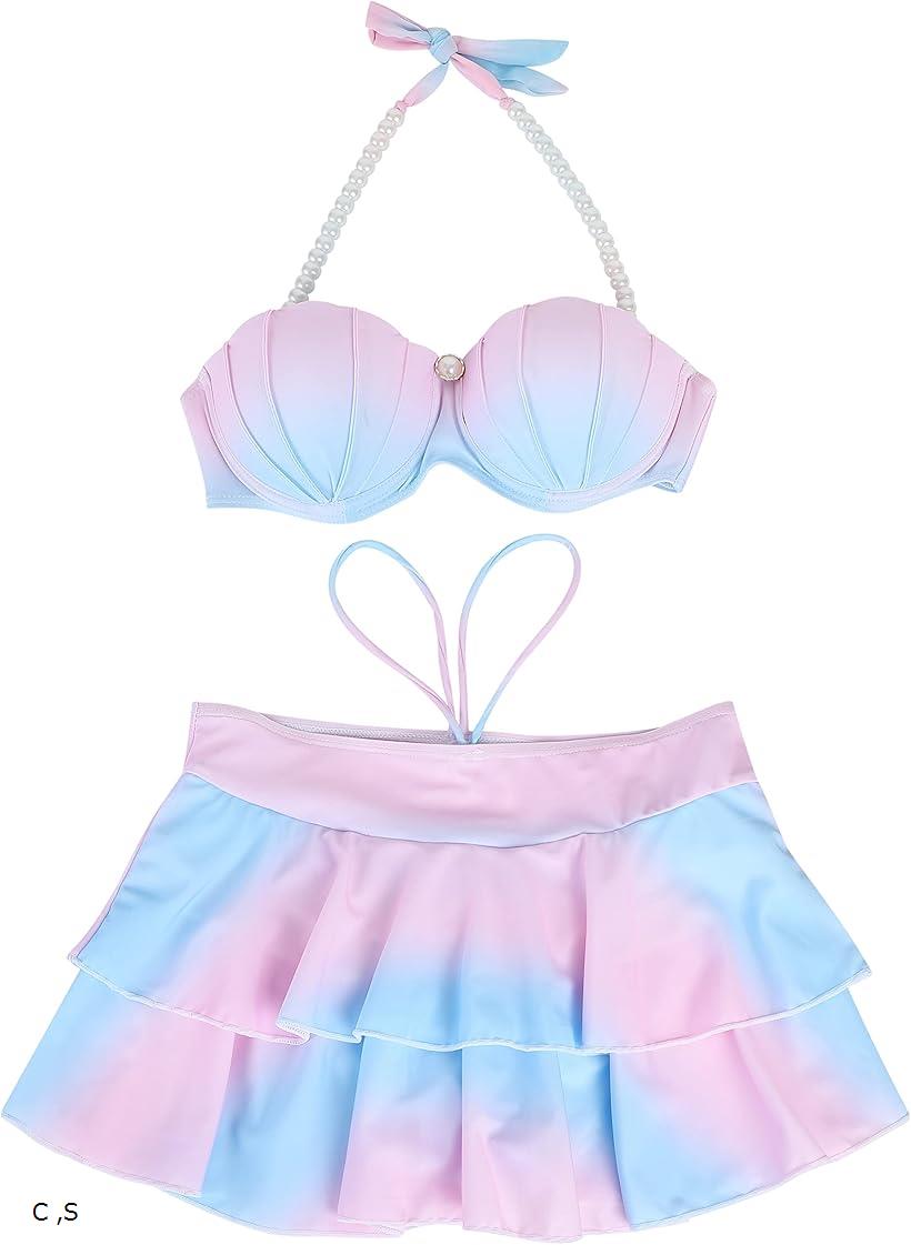 定番 ホルターネック デザイン ビキニ 水着 リゾート(C, S)