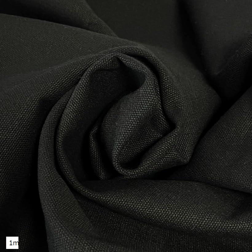 黒 11号 綿100％ 帆布 生地 幅約145cm コットン キャンバス 1m (1m)