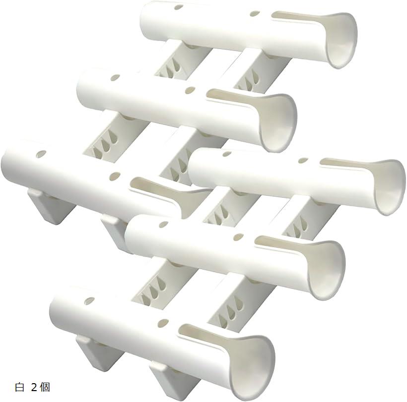 互換品 汎用 3連 釣り竿ホルダー ボート 船舶用 ロッドスタンド ABS ホワイト 2個 (白, 2個)