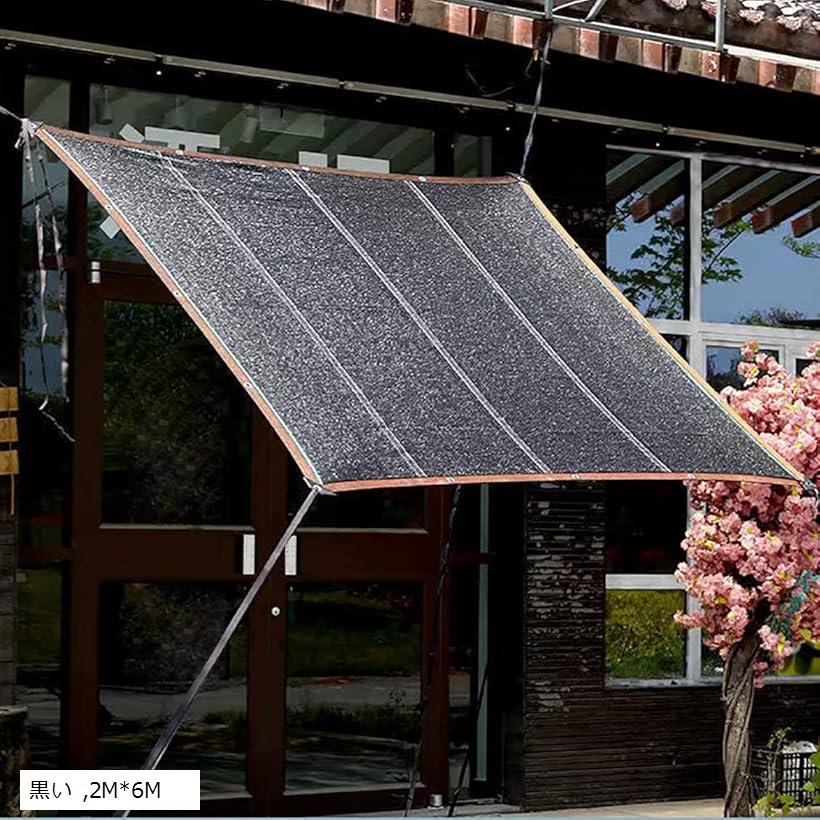 遮光ネット 日よけ シェード 抗紫外線ネット 高密度ポリエチレン ベランダ カーポート 2Mx6M (Natural, 2Mx6M)