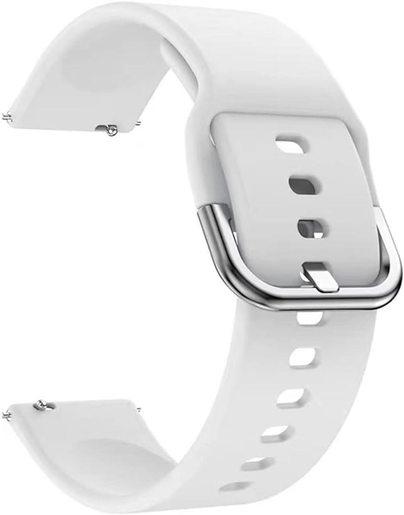 腕時計バンド シリコンバンド 防水ソフト 快適工具なしで簡単交換 白い( ホワイト, 20MM)