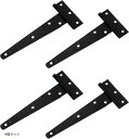 ドアヒンジ 扉 蝶つがい 蝶番 T字 スチール製 屋外可 DIY ゲート 金具(4個セット)