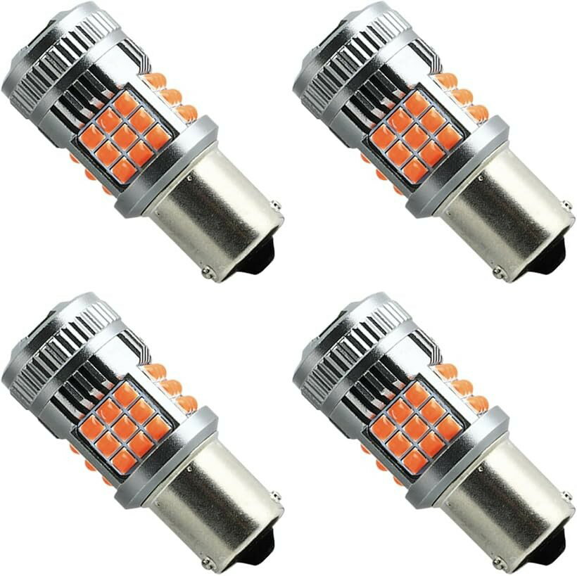 S25 180°ピン LEDウインカー 爆光 ハイフラ防止 高性能 長寿命 4個セット (アンバ...