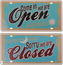 ブリキ看板 OPEN CLOSED 2枚セット 小サイズ