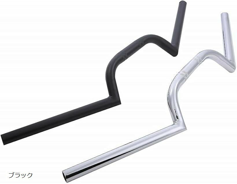 汎用 スワロー ハンドル スワローバー ハンドルバー 22.2mm ブラック (ブラック)