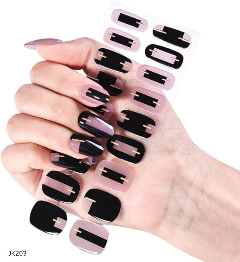 ジェルネイルシール 硬化タイプ 手用 貼るだけ ピンク JK203 (JK203)