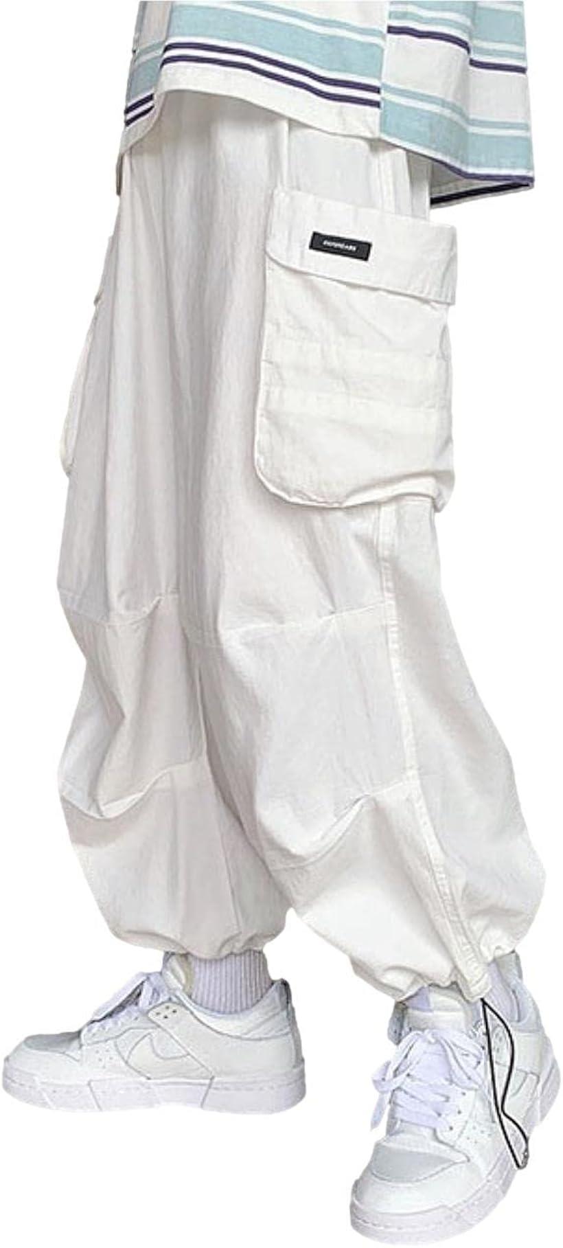 【新品 タグ付き】ホワイト カーゴパンツ メンズウェア 裏起毛つき 1/2まで‼️ 綿裏毛カーゴパンツ/NEW JACKピスネーム付