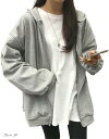 ネストカニーナ パーカー レディース トップス アウター ジップアップ フード ゆったり カジュアル(グレー, M)
