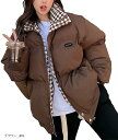 ニブンノイチプラス ブルゾン ジャケット コート キルティング チェック レディース XXL 茶(ブラウン, 2XL)