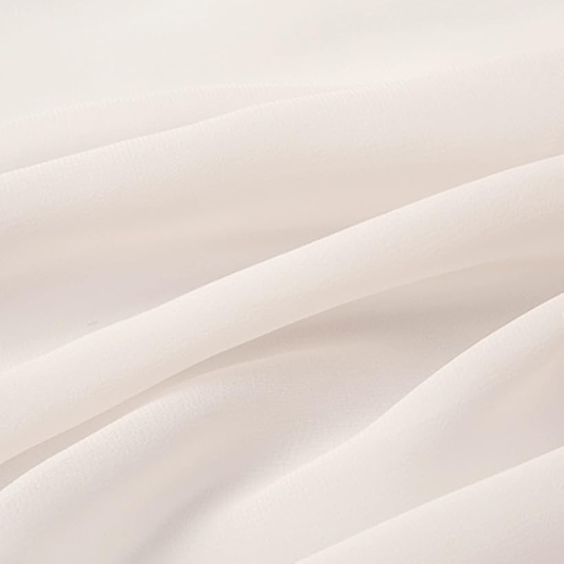 100D ソフト シフォン 生地 手芸 布 薄手 3m オフホワイト (オフホワイト, 3m)