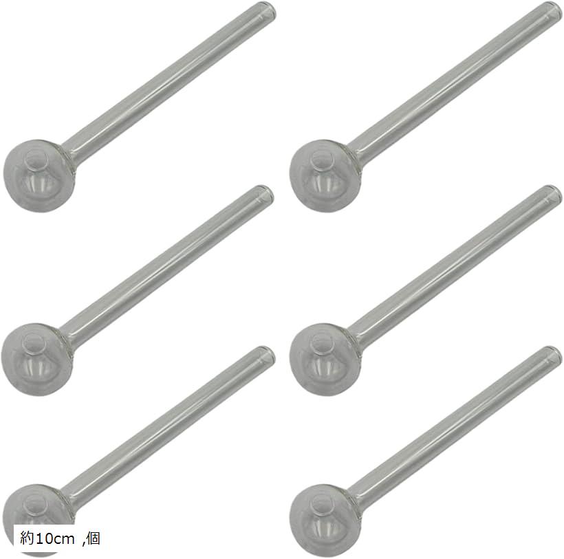 【楽天ランキング1位入賞】互換品耐熱ガラス製 ガラスパイプ 喫煙具 ガラパイ メンソール ハッカ 対応 洗浄簡単 厚手構造 交換用に最適 約10cm (クリア6本セット, 約10cm)