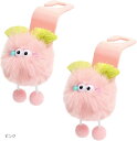 ヘッドレストフック 車用 かわいい モンスター 2個セット ふわふわ モコモコ シート 荷物掛け おしゃれ 便利グッズ カー用品 アクセサリー(ピンク)