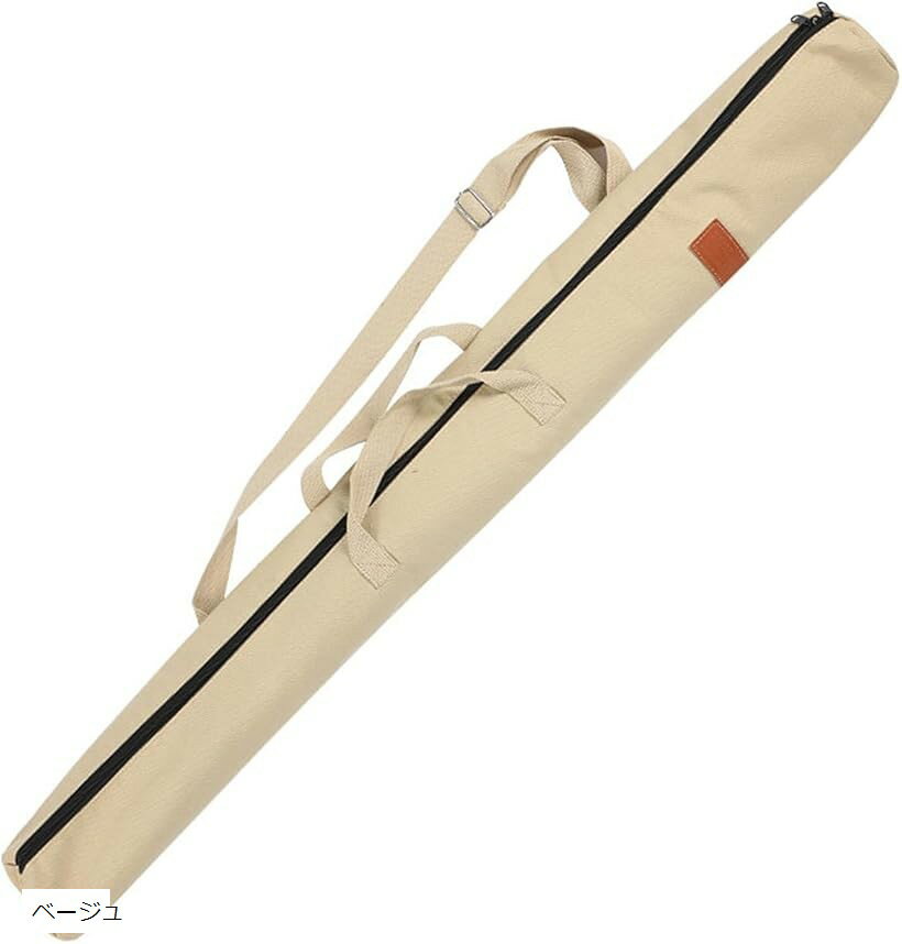 剣道 竹刀 袋 ケース 木刀 模造刀 収納 バッグ 130cm 肩掛け 持ち手 ストラップ 付き 麻 (ベージュ, 130cm)