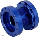 互換品ステアリングボス スペーサー 調整式 40mm~70mm 軽量 アルミ アルマイト ダブルナット 汎用(ブルー)