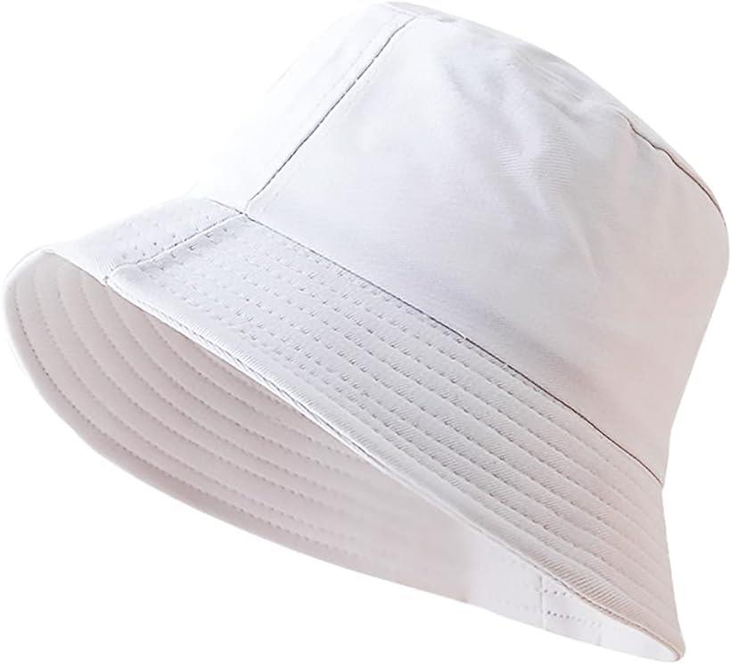 母の日 バケット ハット 帽子 バケットハット ユニセックス フリーサイズ( ホワイト, Free Size)