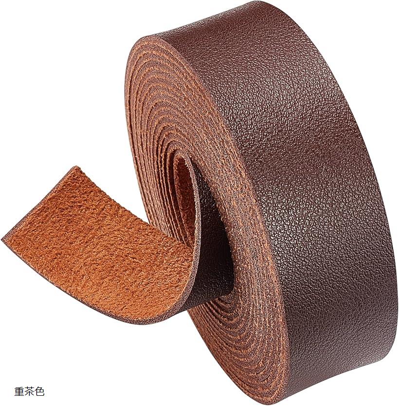 【楽天ランキング1位入賞】2.5m x 25mm レザーテープ ロール ライチ模様 片面レザー 合皮 生地 厚さ1.8..