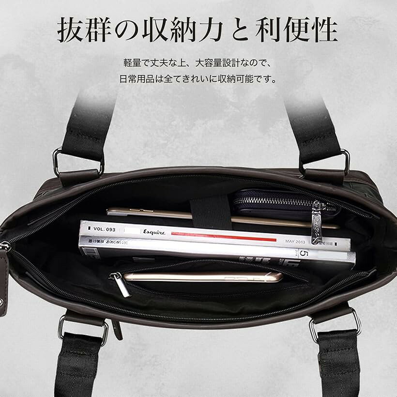 ビジネスバッグ 仕事かばん 通勤バッグ 手持ち 肩掛け 斜め掛け 3way ブルーレザー (ブルー) 2