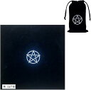 タロットクロス ベルベット ポーチ タロットカード用クロス 占いクロス 黒 五芒星(黒(五芒星))