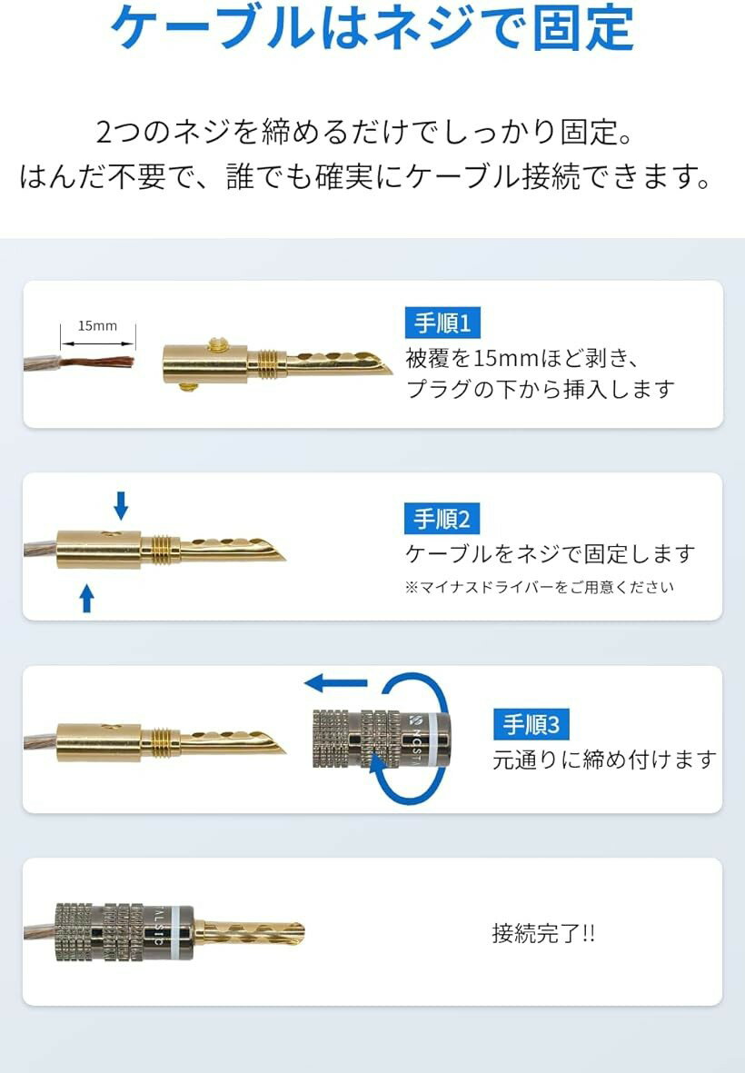 �Хʥʥץ饰 �����ȷ�����å� BFA�ȷ� ��������쥹 ���å� ��ñ����դ� ���֥�ͥ����� 12AWG��18AWG�б� �����ǥ����� ���ԡ�����/������� (4�ġ�2�ڥ���)