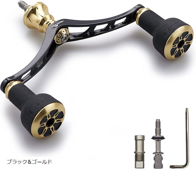 98mm リール ハンドル シマノ SHIMANO ダイワ DAIWA 通用 スピニングリール TPE Series (ブラック＆ゴールド)