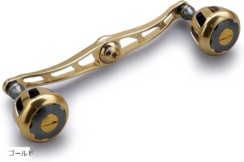 130mm リール ハンドル 32mmノブ搭載 シマノ ダイワ アブガルシア 通用 ベイトリール Wheel Series ゴールド 531 (ゴールド)