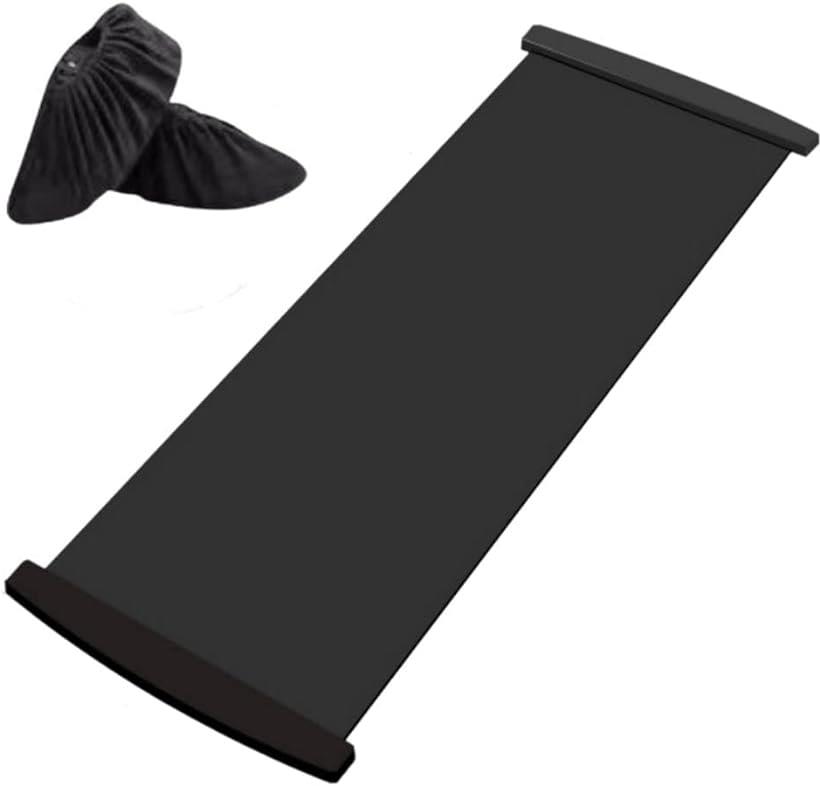 スライドボード トレーニング スライディングボード シューズカバー 付き( ブラック, 180cm)