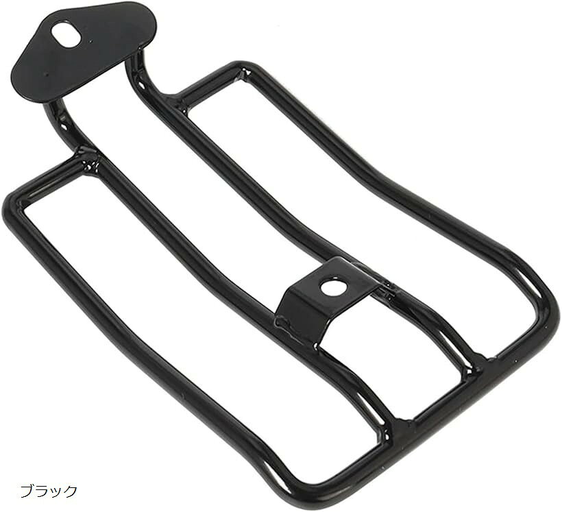 汎用 リアキャリア 荷台 ソロ ラゲッジラック オートバイ 後部 アメリカン バイク カスタム ショート 後付け スチール SN-408-RC (ブラック)