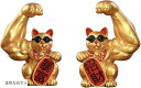 招き猫 置物 手のひらサイズ 開店祝い プレゼント(金色左右セット)
