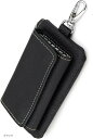 キーケース スマートキー対応 スマートキーケース メンズ レディース 2個収納 小銭入れ カード入れ 6連キ- 本革 カラビナ(ブラック, keycase20221120BK)