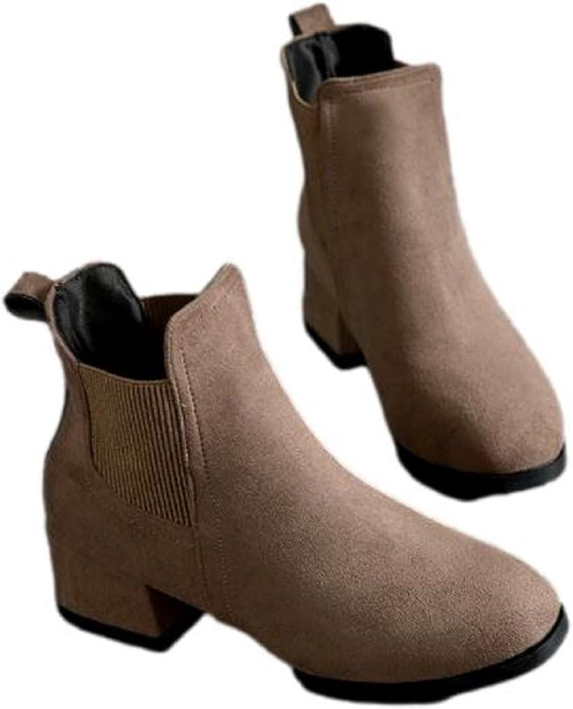 ブーツ ショート シンプル サイドゴア レディース ベージュ 23.5 (ベージュ, 23.5 cm)