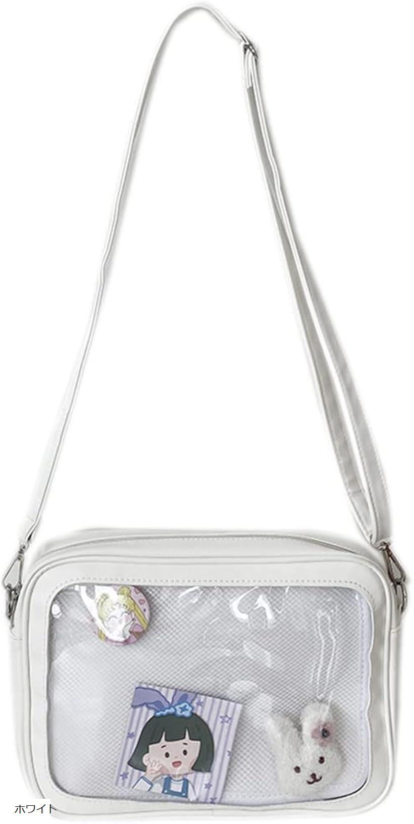 痛バッグ レディース ショルダーバッグ 斜めがけ クリアバッグ ホワイト (ホワイト)(4.0)