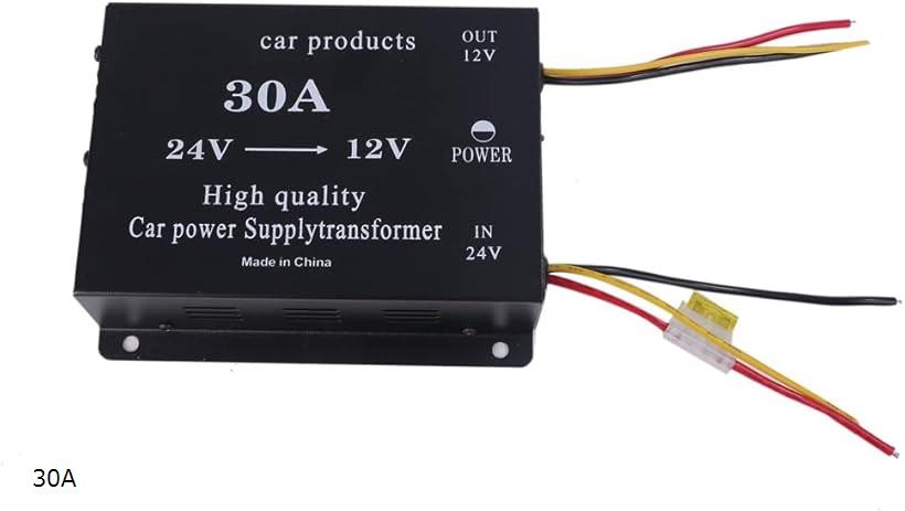 DCDC コンバーター 電圧 変換器 24V＞12V 変圧器 デコデコ ヒューズ付 過電圧保護 バックアップ 機能付 大型車 トラック 30A (30A)