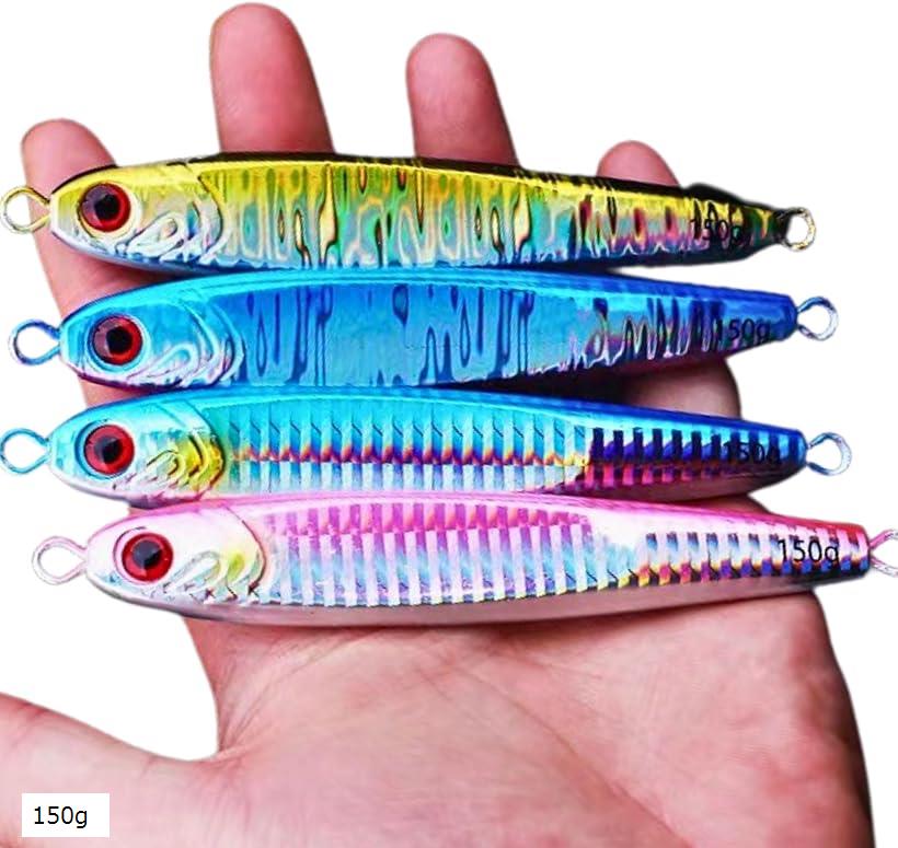 メタルジグ ルアー 4本 セット 4色 真鯛 ジギング オフショア カヤックフィッシング 海釣り 船釣り シーバス ヒラメ 青物(150g, M)
