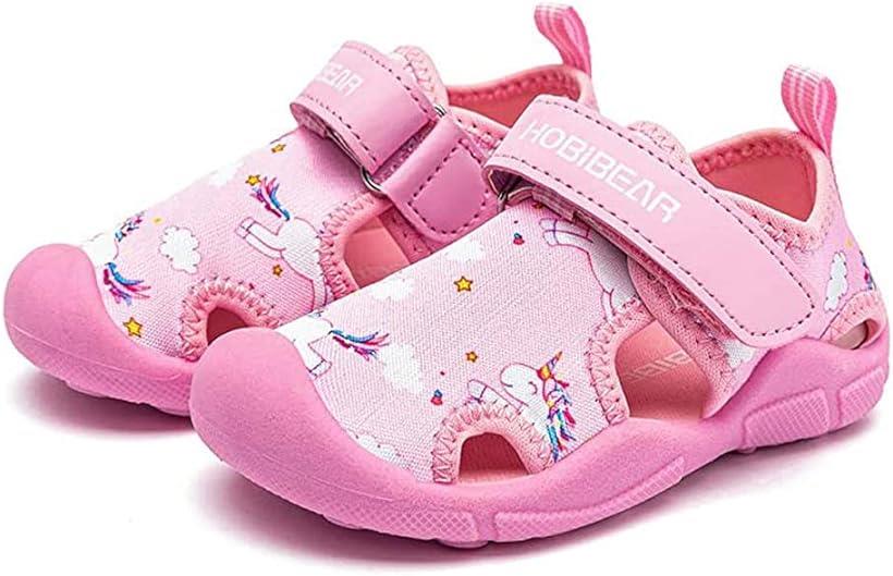 Baby Shoes - キッズ ベビー マリンシューズ サンダル ビーチ ウォーター スポーツ 男の子 女の子 アウトドア 子供 靴 つま先保護 通気性 屈曲性 (02ピンク, 18.5 cm 3E)