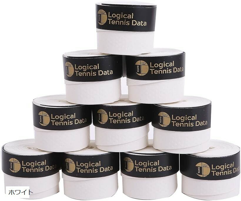 グリップテープ ドライ 10本セット テニス ラケット バドミントン (ホワイト, 110x2.5cm)